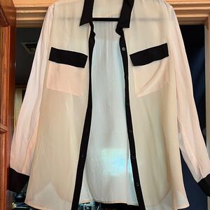 Victoria's Secret Black, pink, and cream Button-Down Shirt